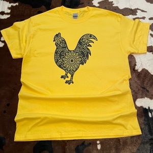 Yellow “Chicken Mandala” Tee!